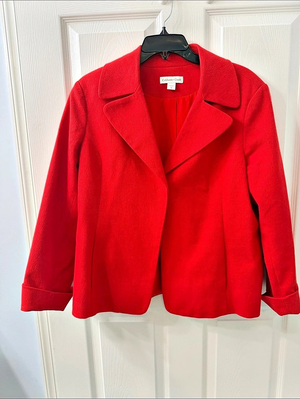 Coldwater Creek Red Women’s Blazer Size 14 Like New Condition